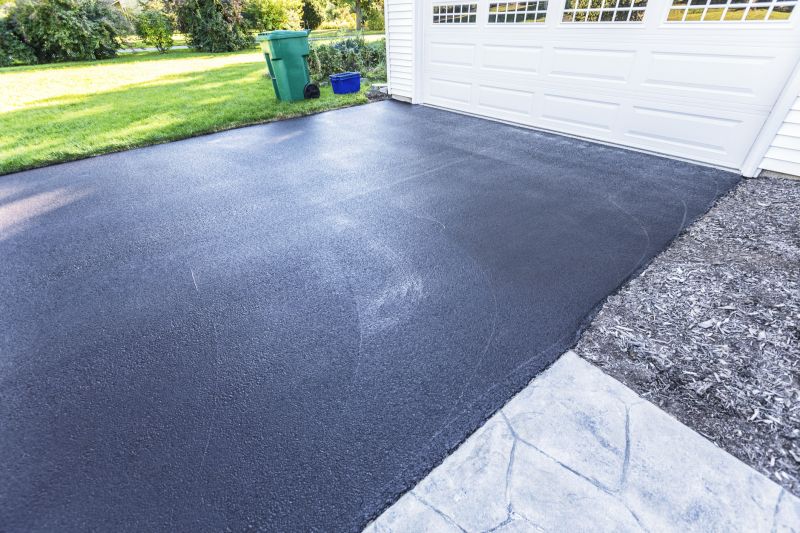 Blacktop Driveway with Fresh Asphalt